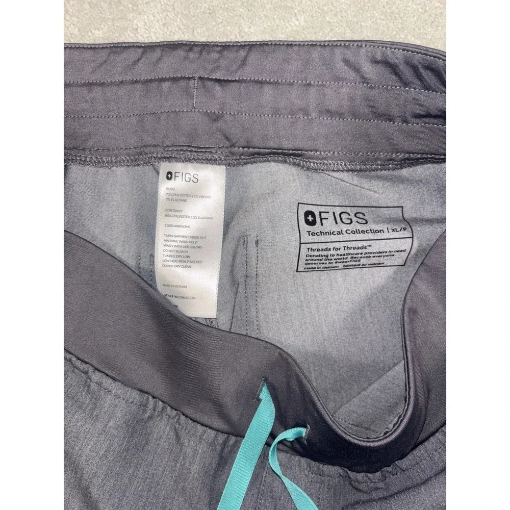 FIGS High Waisted Yola Skinny Scrub‎ Pants Graphite Gray Size XL Petite Cargo